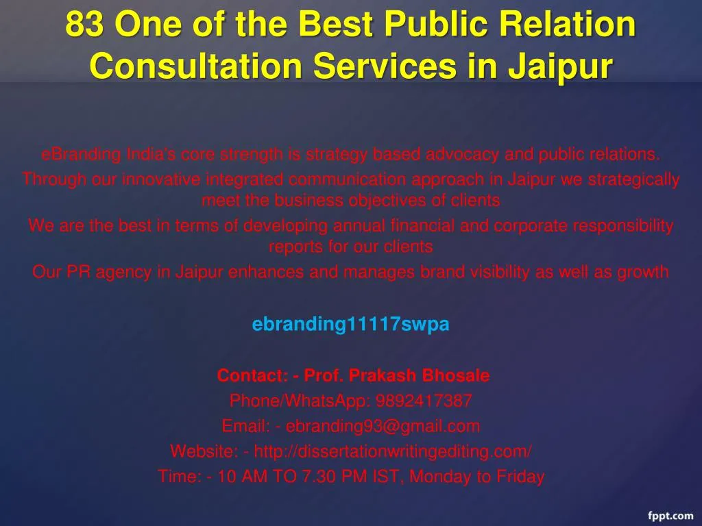 83 one of the best public relation consultation services in jaipur