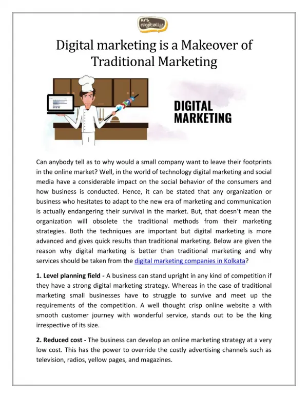 Digital Marketing is a Makeover of Traditional Marketing