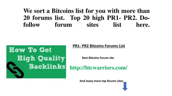Top Bitcoin Forums Submission list