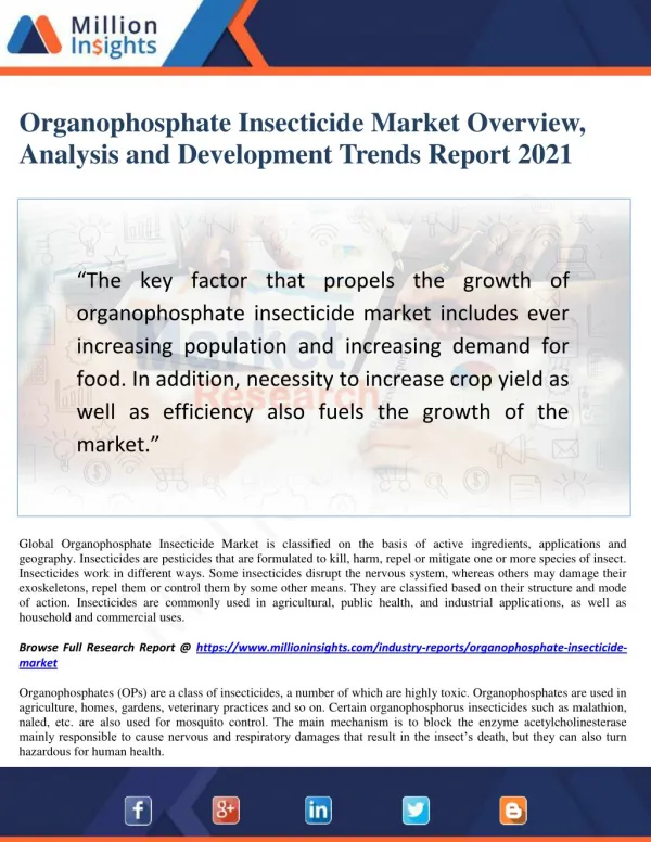 Organophosphate Insecticide Market Trends, Share by Manufacturers 2021