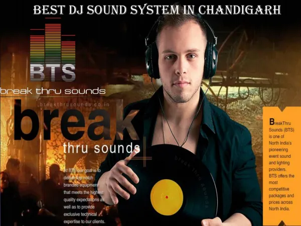 Best DJ Sound System In Chandigarh - breakthrusounds