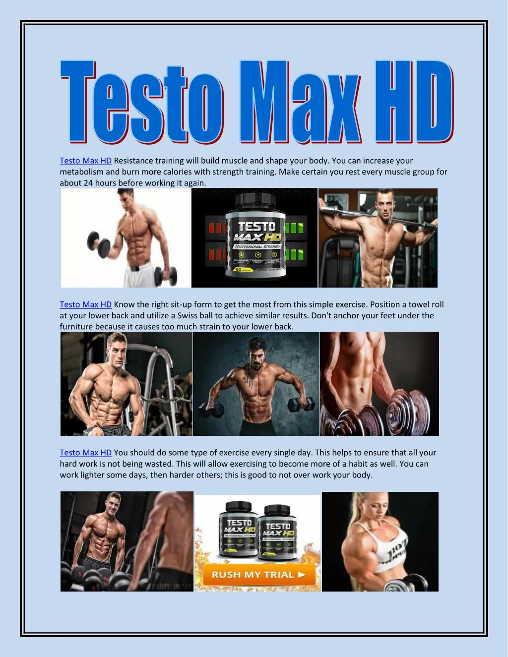 testo max hd resistance training will build