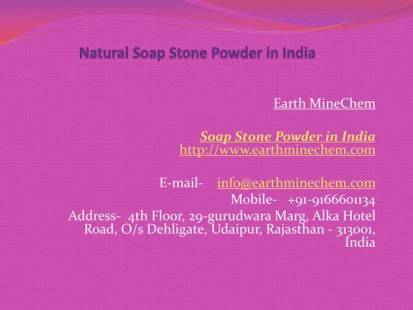Natural Soap Stone Powder in India