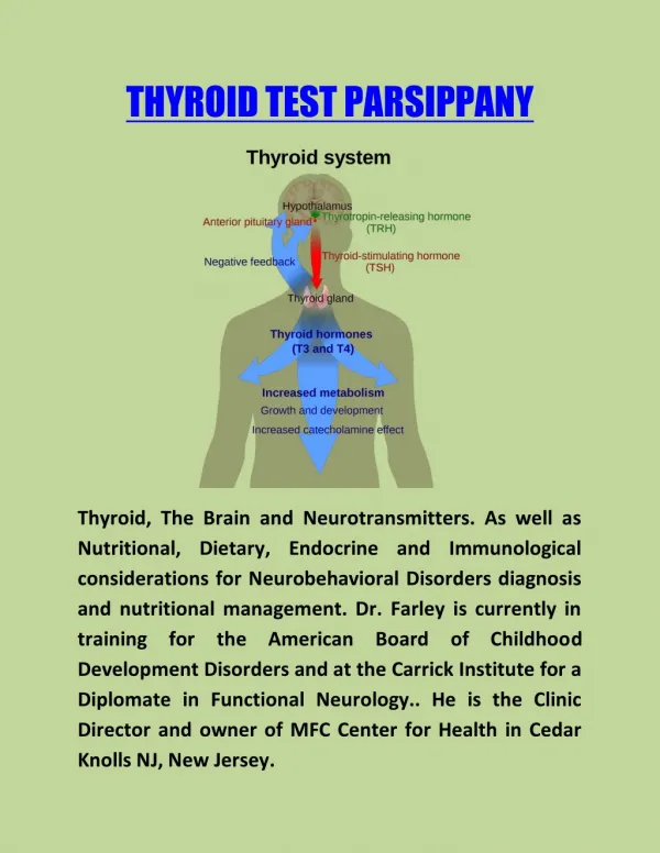 Thyroid Test Morristown