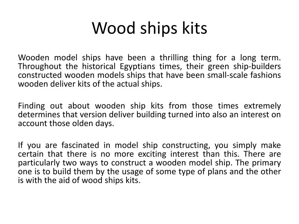 wood ships kits