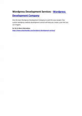 Wordpress Development Services - Wordpress Development Company - slide 1