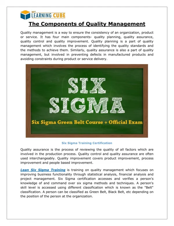Six sigma training certification