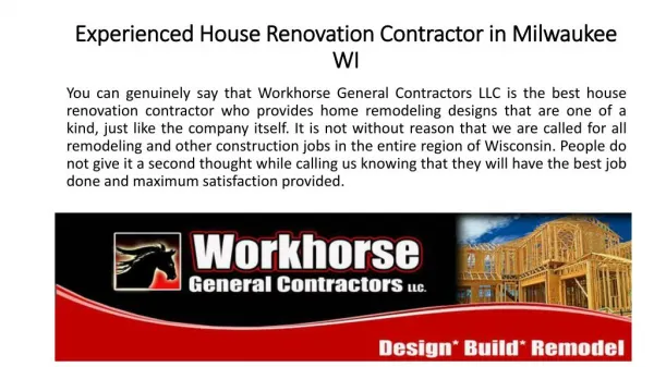 Experienced House Renovation Contractor in Milwaukee WI