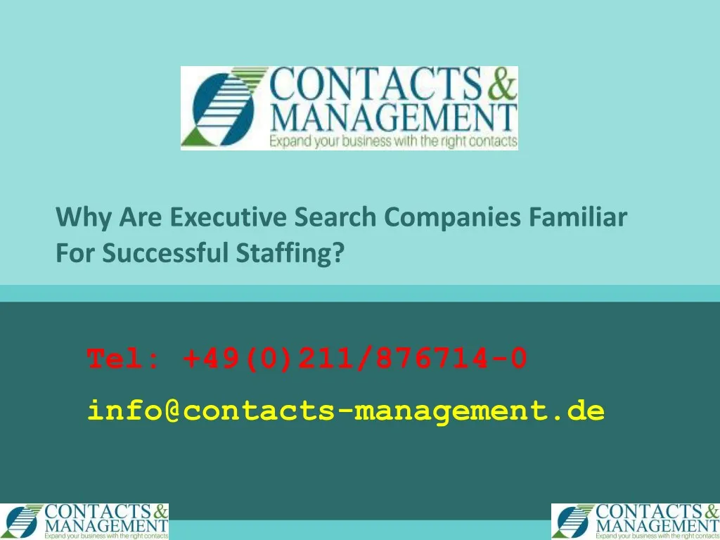 why are executive search companies familiar