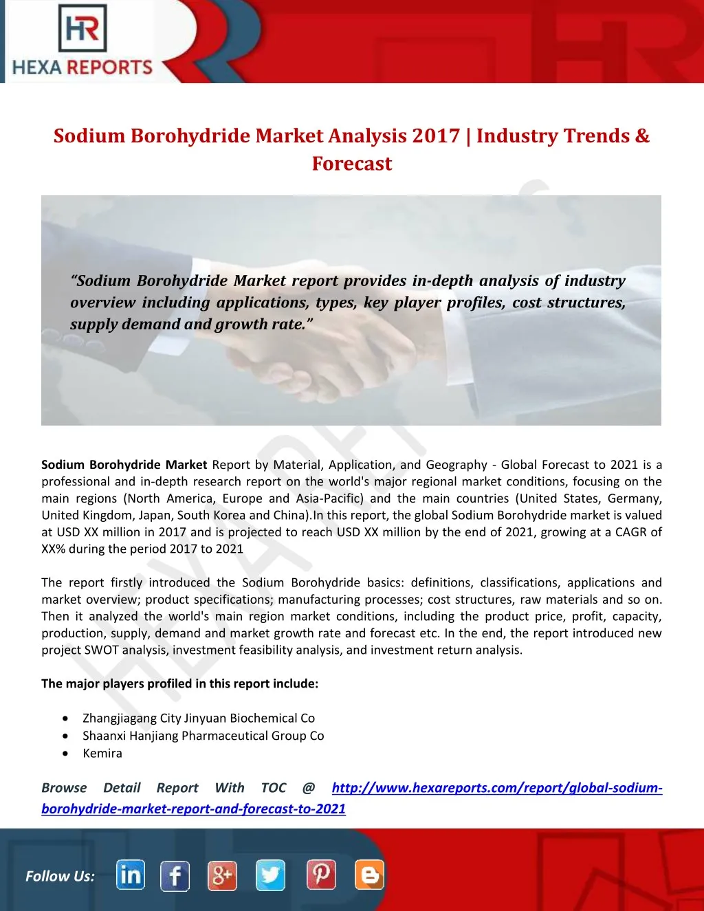 sodium borohydride market analysis 2017 industry
