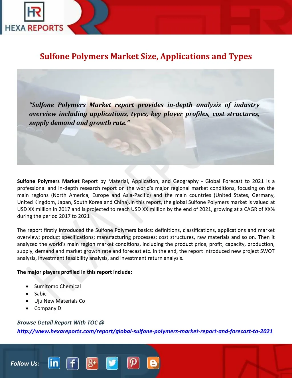 sulfone polymers market size applications