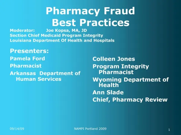 Pharmacy Fraud Best Practices