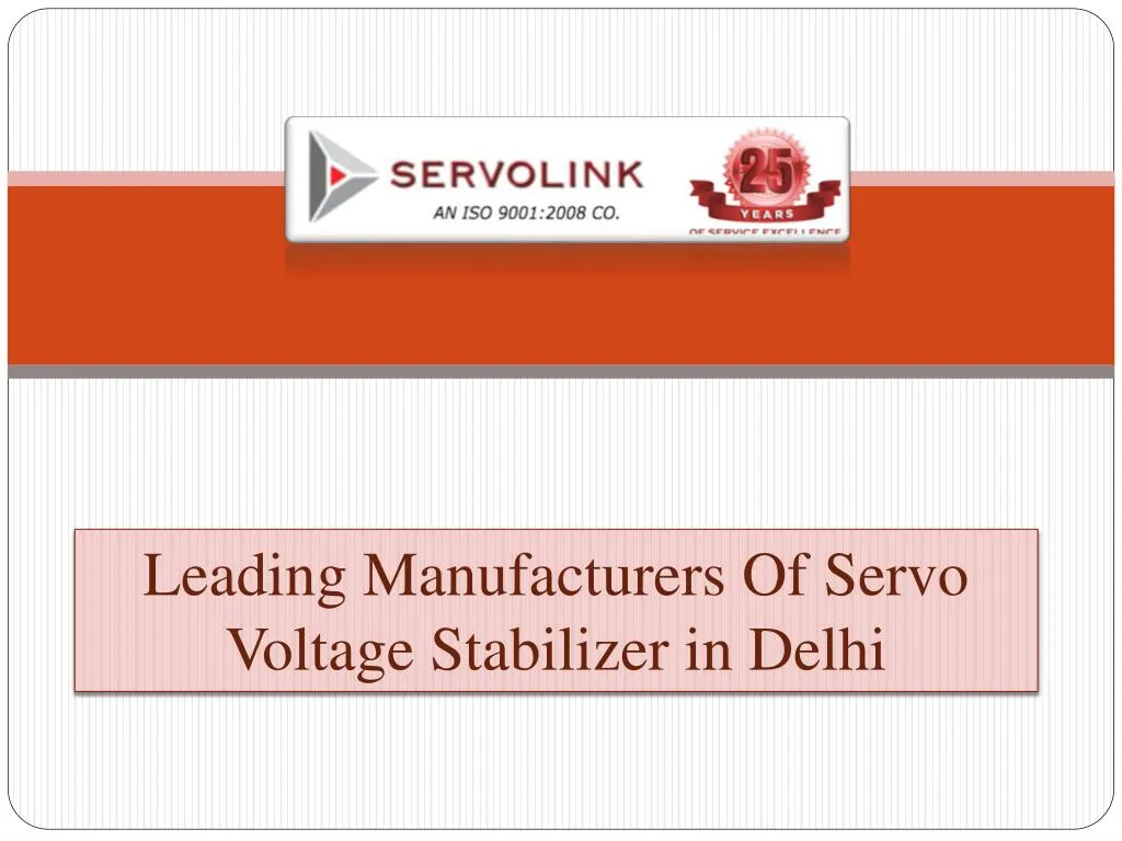leading manufacturers of servo voltage stabilizer