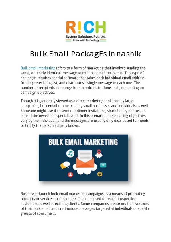 Bulk Email Packages in Nashik
