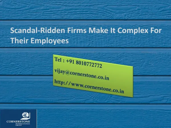 Scandal-Ridden Firms Make It Complex For Their Employees