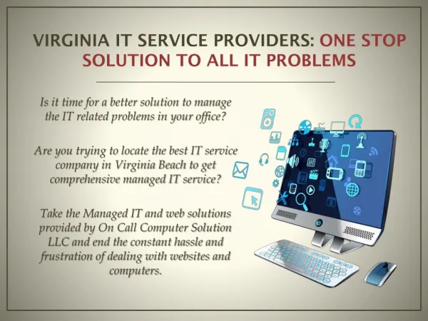 Why Take the Support & Assistance of Virginia IT Service Providers?