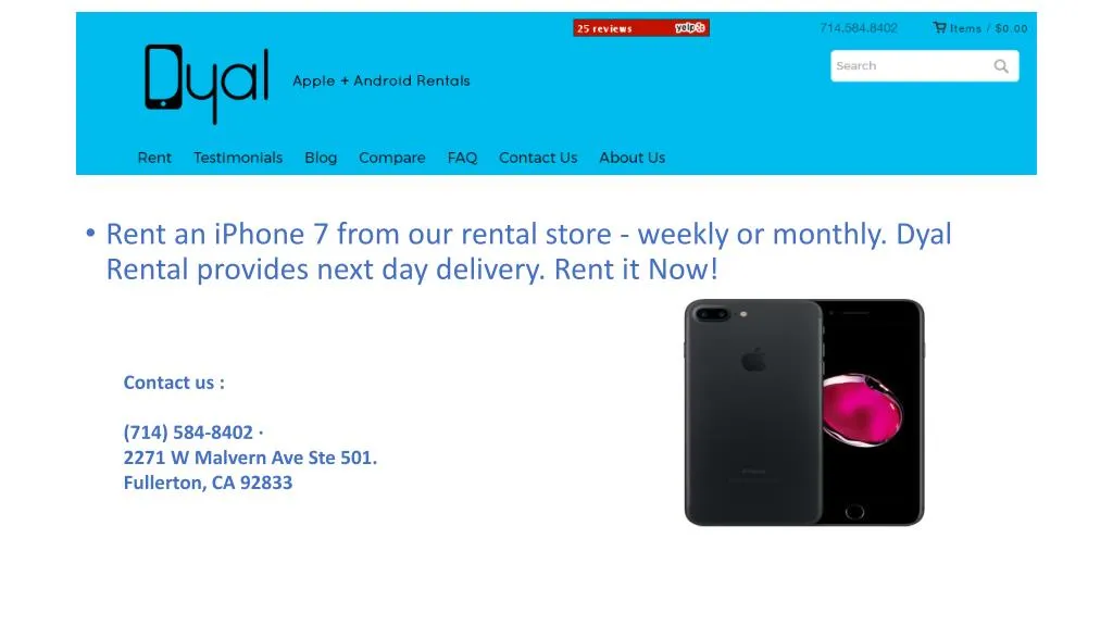 rent an iphone 7 from our rental store weekly