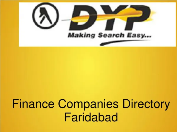 Finance Companies Directory Faridabad