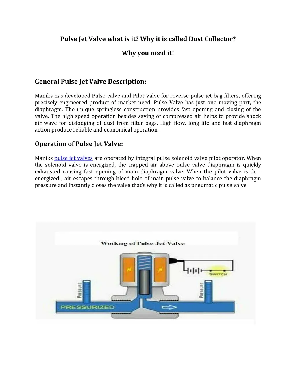 pulse jet valve what is it why it is called dust
