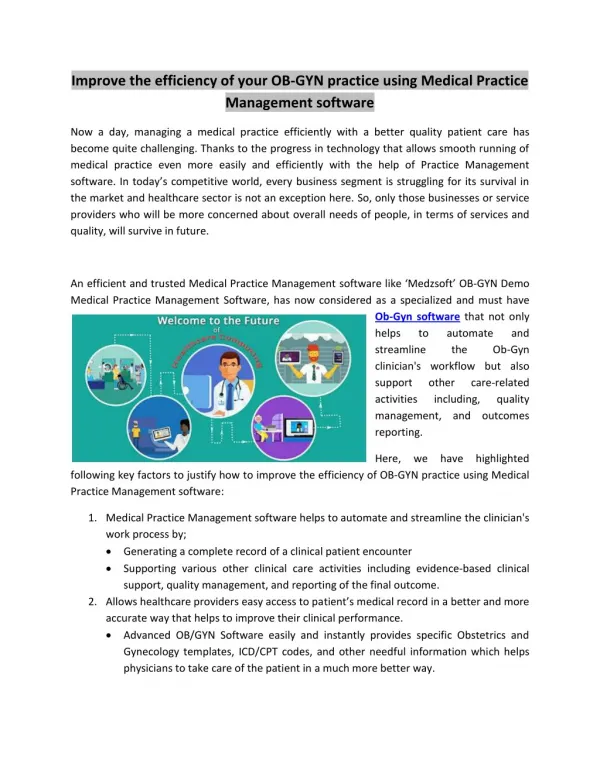 OB-GYN Medical Practice Management Software