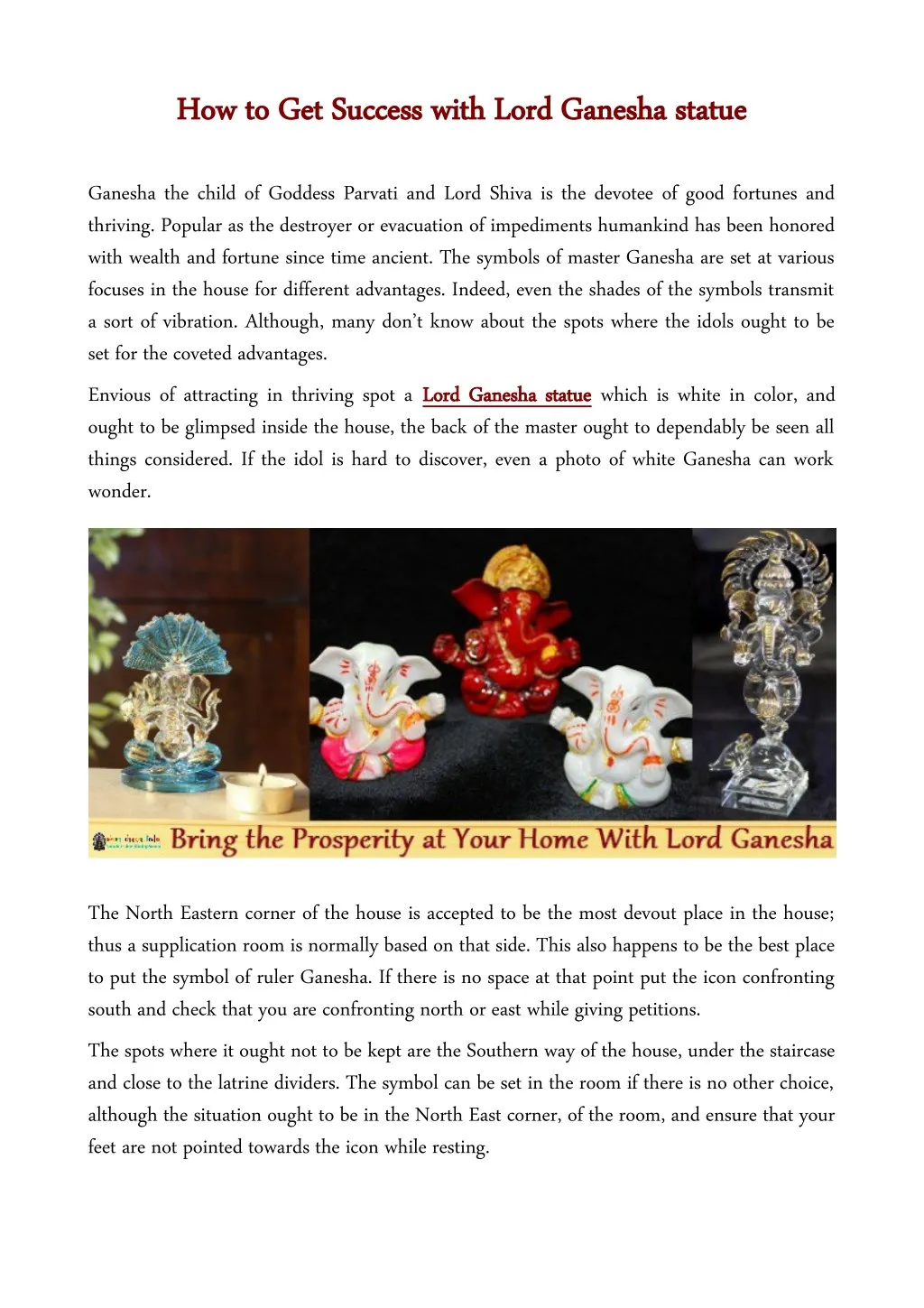 how to get success with lord ganesha statue