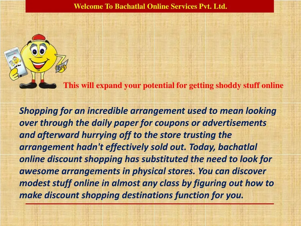 welcome to bachatlal online services pvt ltd