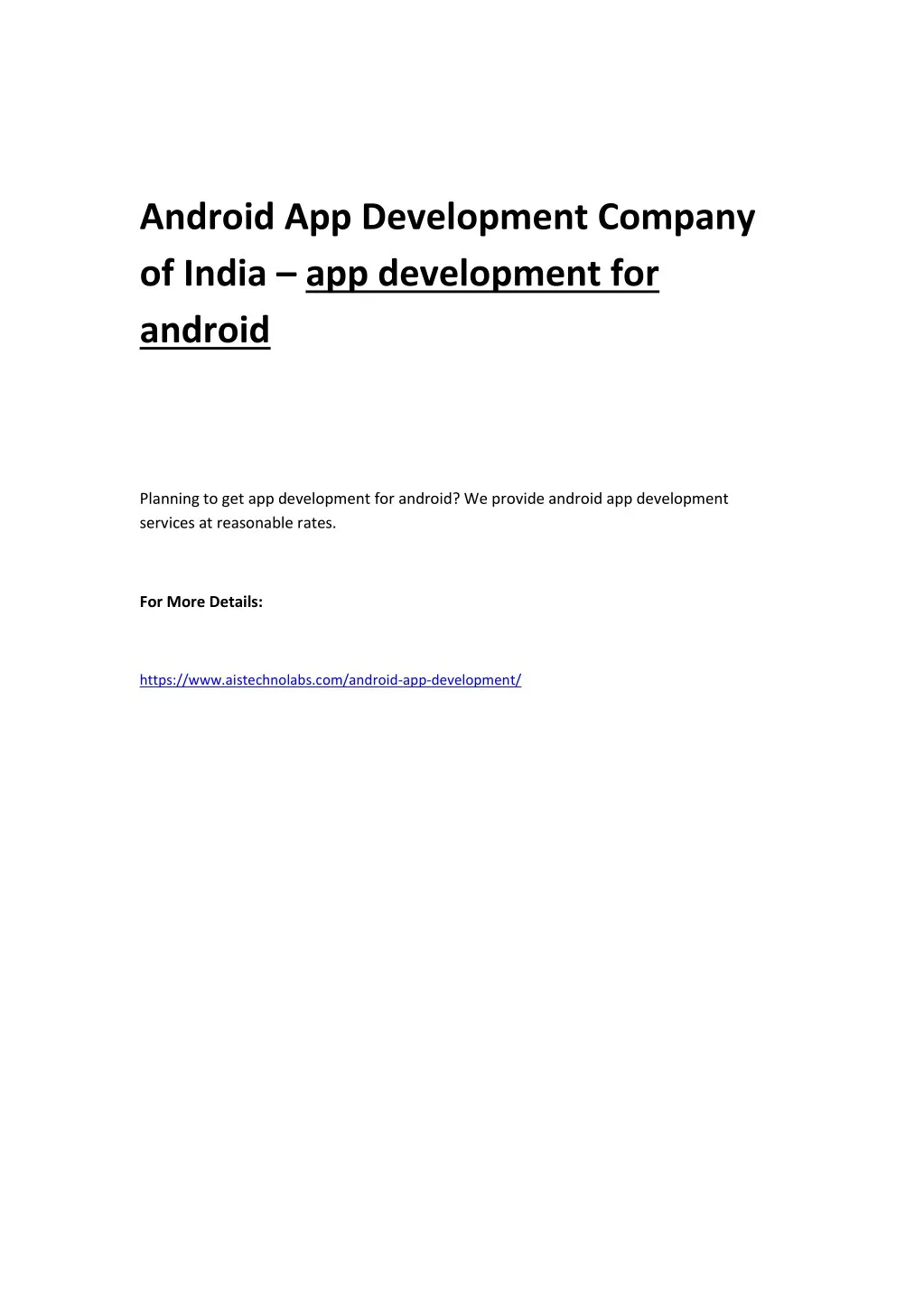 android app development company of india