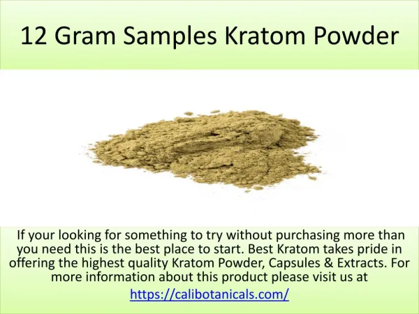 12 Gram Samples Kratom Powder