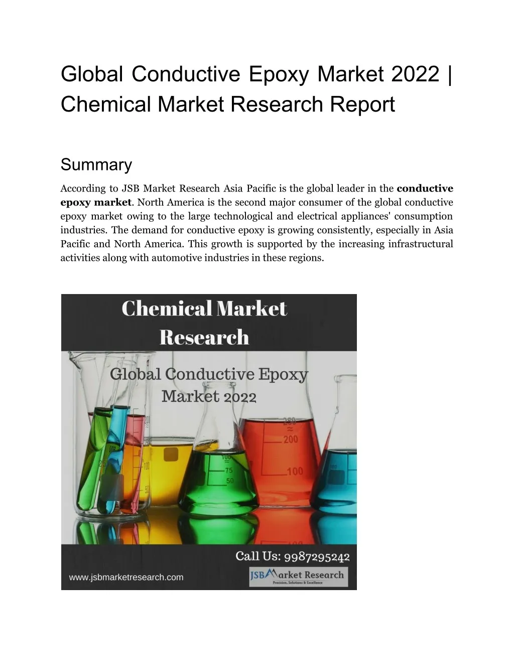 global conductive epoxy market 2022 chemical