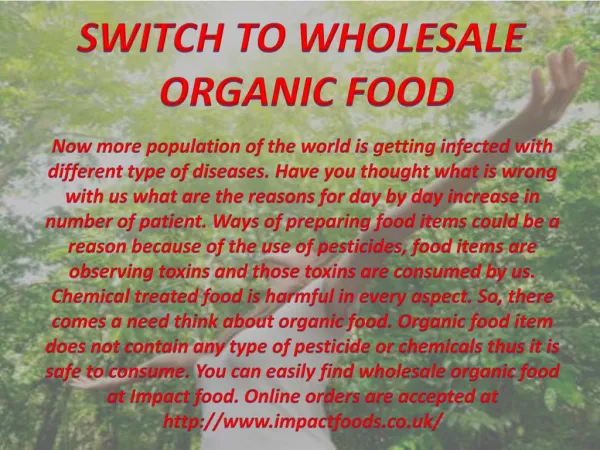 Switch to Wholesale Organic Food