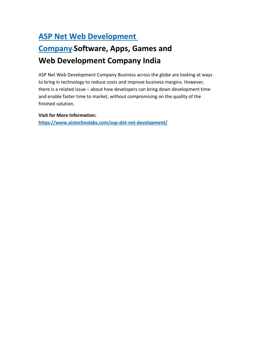 asp net web development company software apps