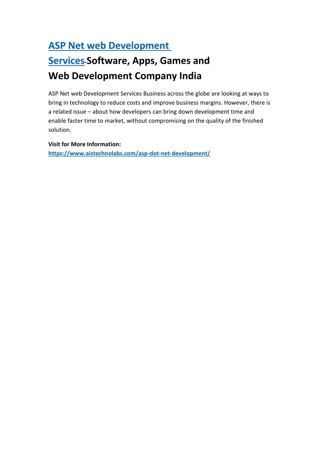 asp net web development services software apps