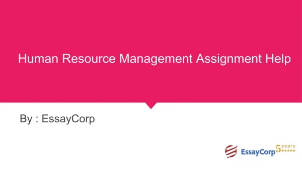 Human Resource Management Assignment Help | EssayCorp