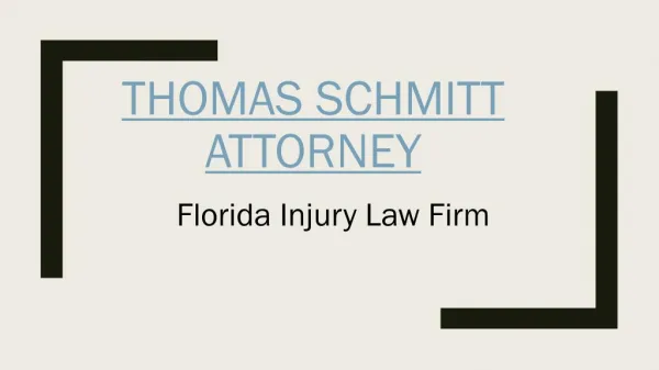 To Know More About Thomas Schmitt Attorney
