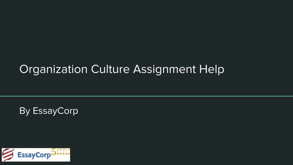 organization culture assignment help