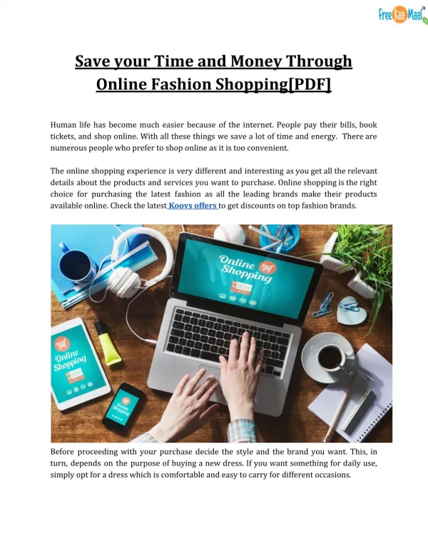 Save your Time and Money Through Online Fashion Shopping[PDF]