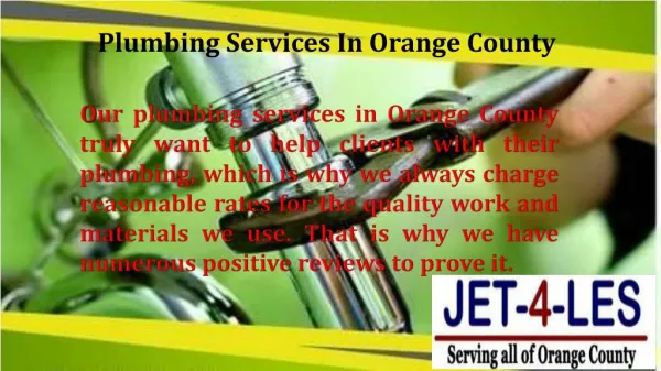 Reliable Plumbers In Orange County