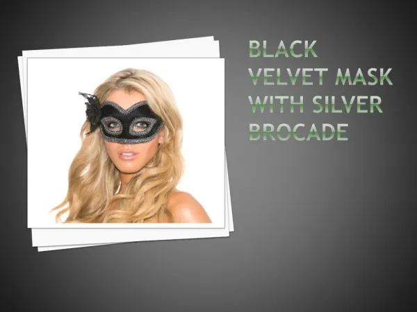 Cassinovas Black Velvet Mask With Silver Brocade
