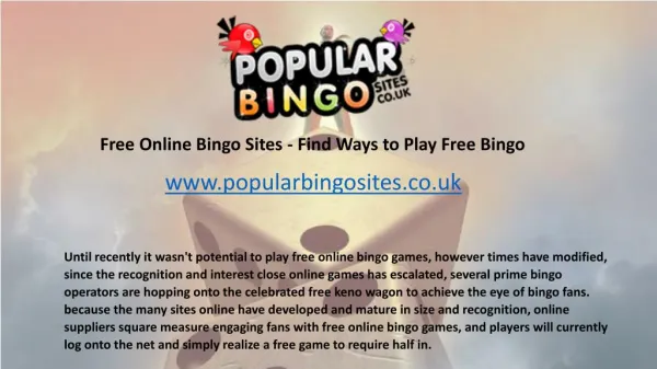 Free Online Bingo Games for More Fun