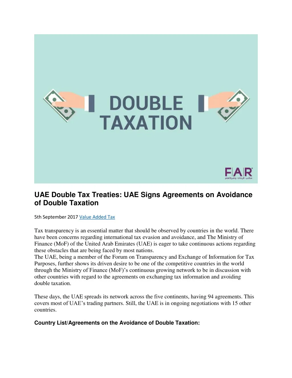 uae double tax treaties uae signs agreements