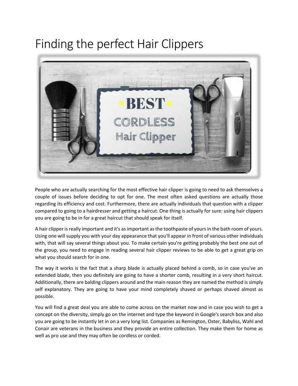 finding the perfect hair clippers