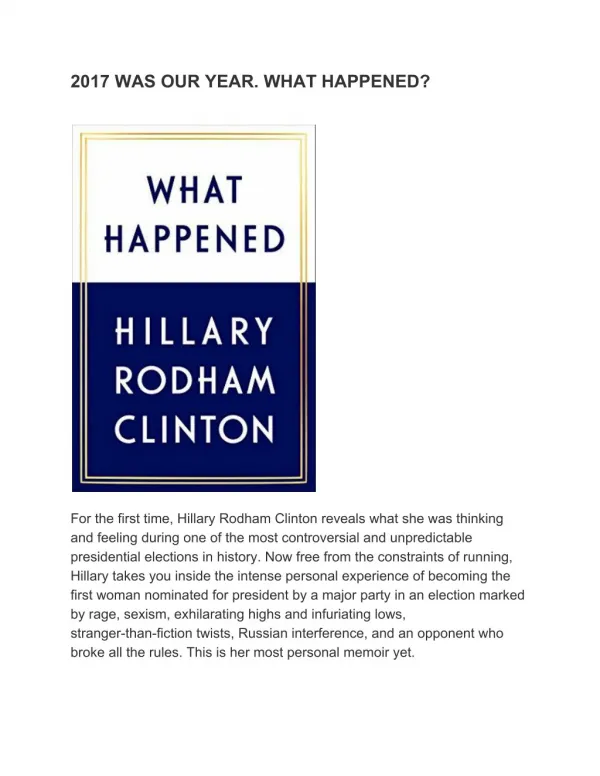 What happened to Hillary Clinton?
