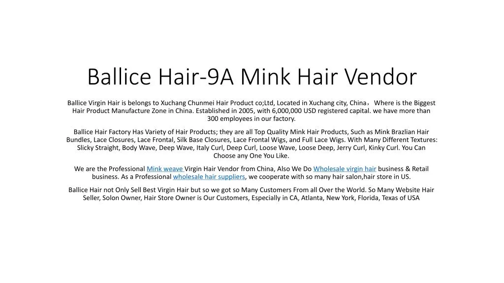 ballice hair 9a mink hair vendor