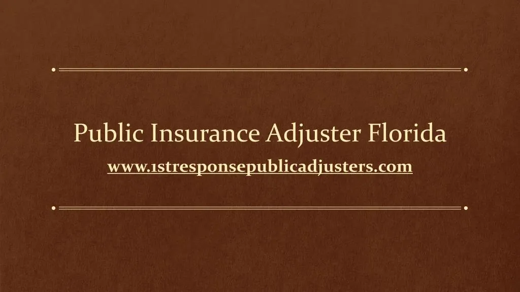 public insurance adjuster florida