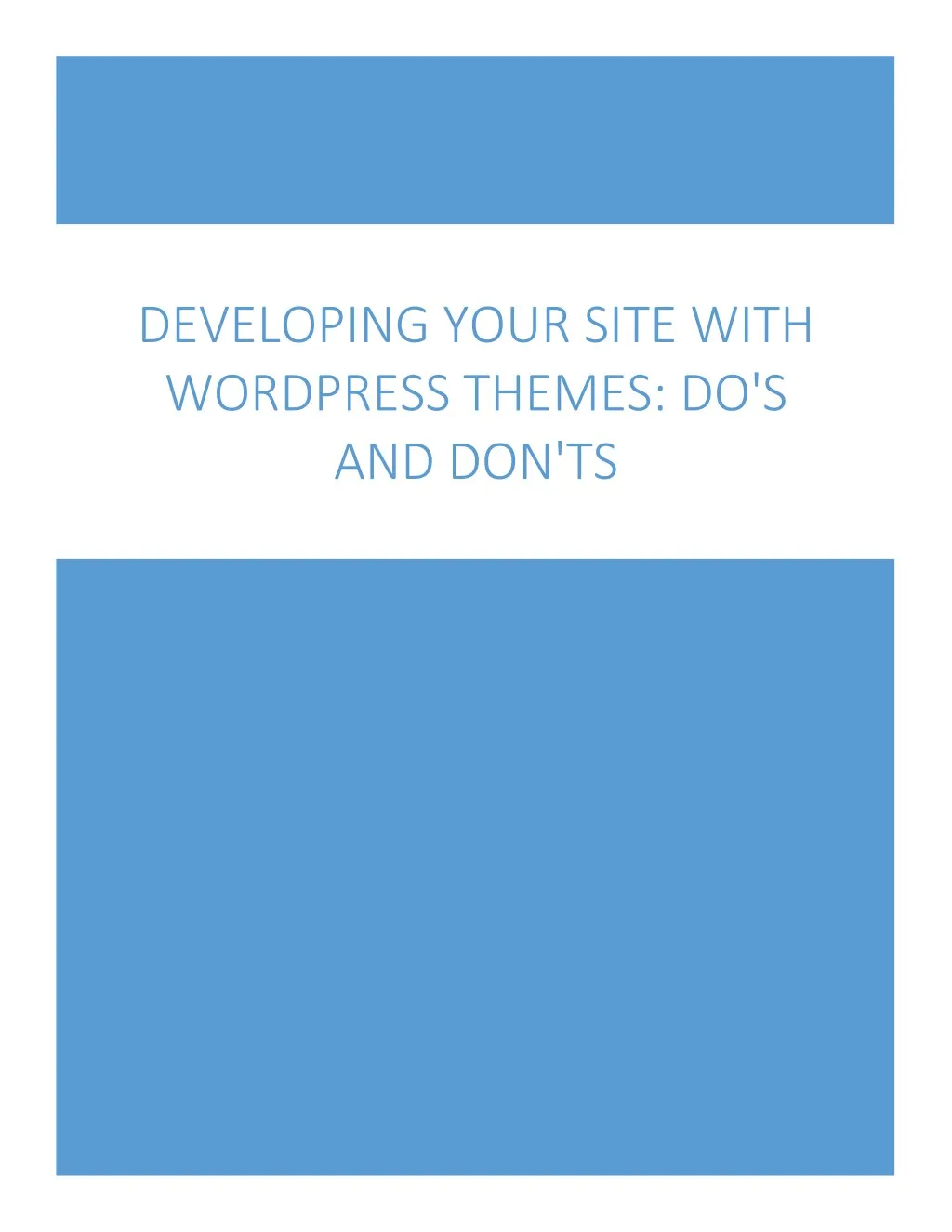developing your site with wordpress themes