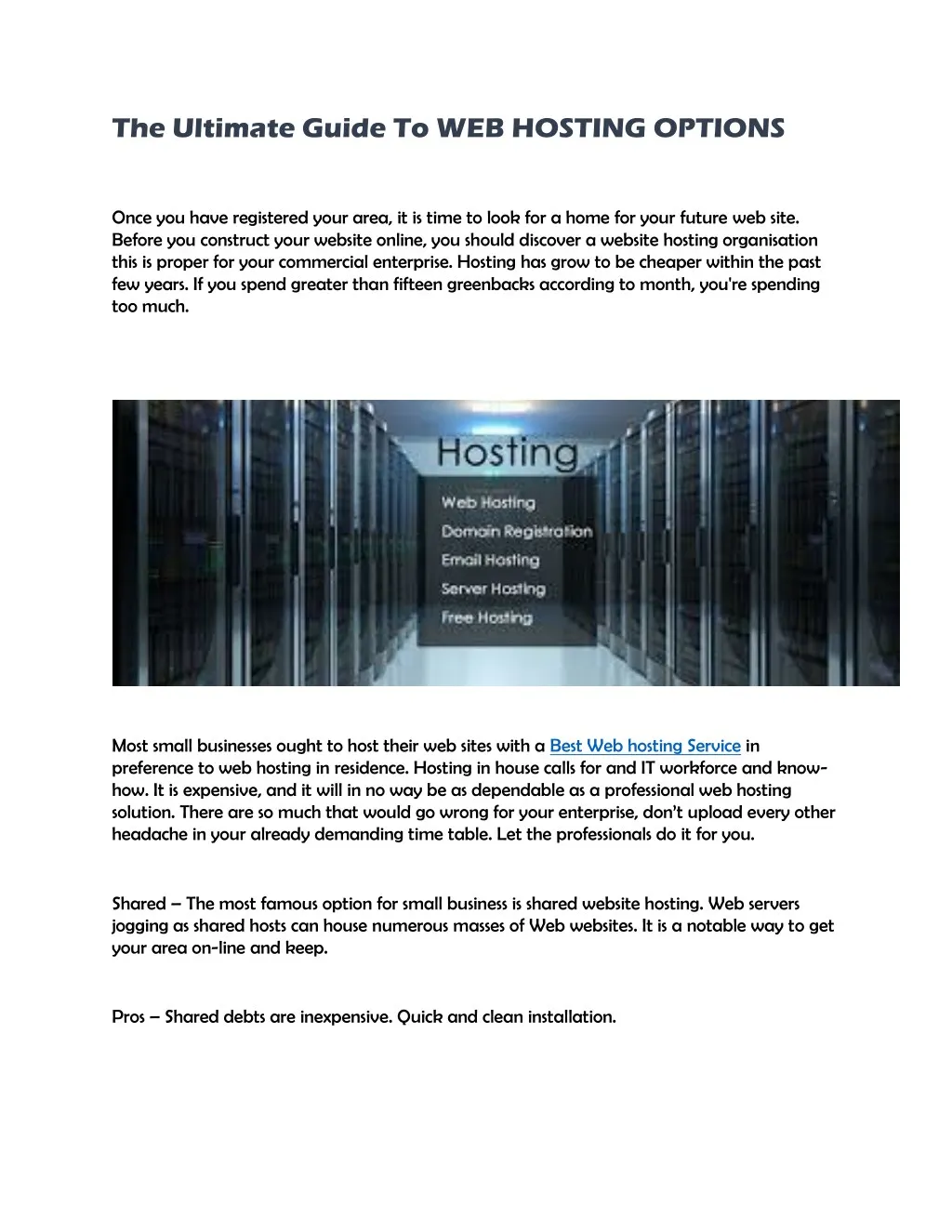 the ultimate guide to web hosting options