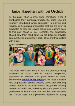 Enjoy Happiness with Lei Orchids - slide 1