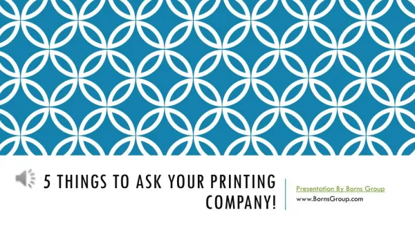 Commercial Printing Companies- 5 Things To Ask