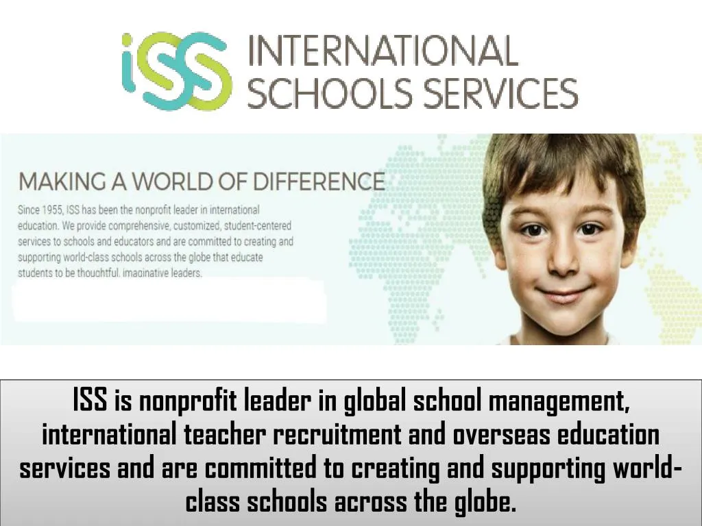 iss is nonprofit leader in global school