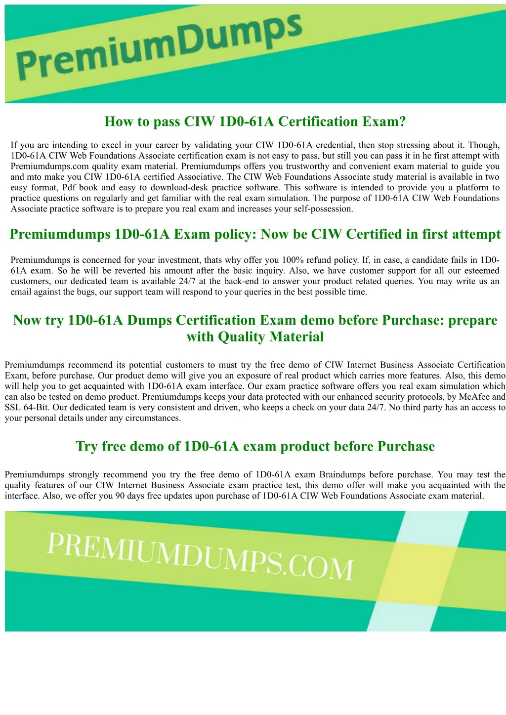 how to pass ciw 1d0 61a certification exam